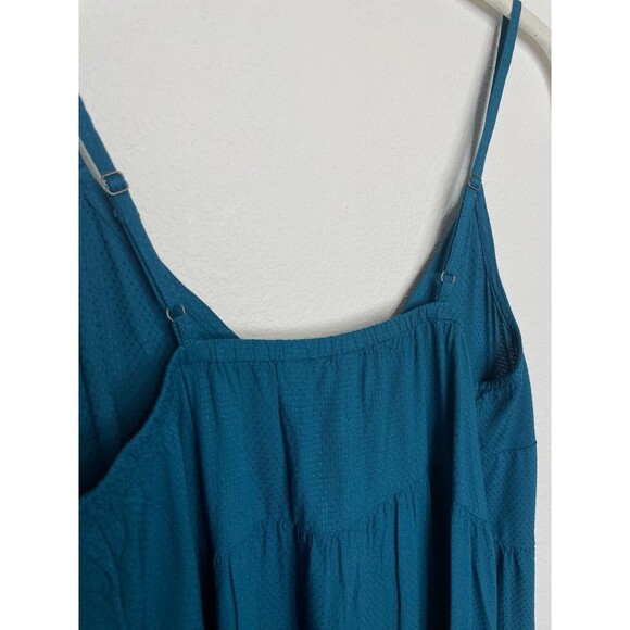 Roxy Dream Sz XS Spaghetti Strap Midi Dress Teal Sleeveless Tiered V-Neck NWT - Picture 9 of 16